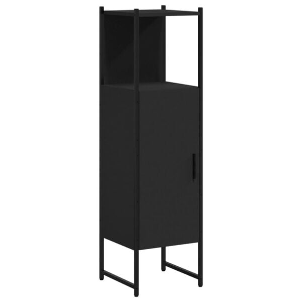 vidaXL Bathroom Cabinet Black Engineered wood and powder-coated steel