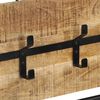 vidaXL Coat Rack Brown and Black Solid Mango Wood, Iron 35.4 in x 13.4 in