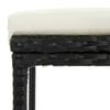 vidaXL Garden Bar Set Black Poly Rattan, Powder-coated Steel Large