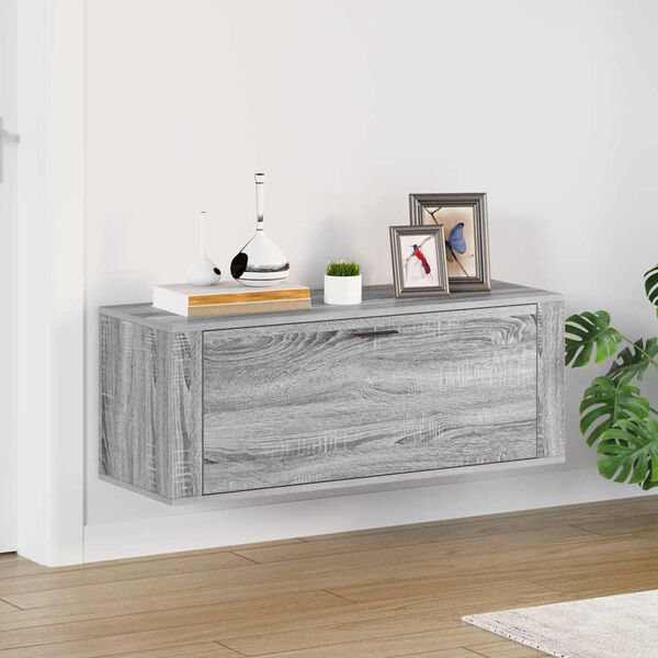 vidaXL Wall Shoe Cabinet Grey Sonoma Engineered wood Medium