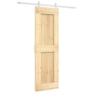 vidaXL Sliding Door with Hardware Set 27.6x82.7" Solid Wood Pine