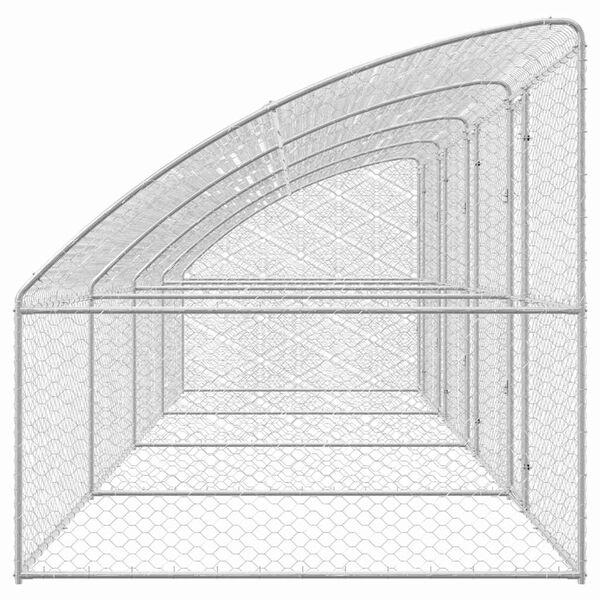 vidaXL Dog Kennel 4 pcs Silver 26.25 x 6.56 x 6.56 ft Galvanised steel