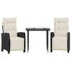 vidaXL Garden Dining Set Black, Cream White