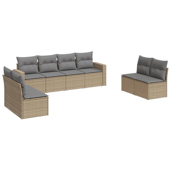 vidaXL Garden Sofa Set Beige, Light Gray