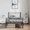 vidaXL Bed Frame Black Powder-Coated Steel Twin Bed Frame Rectangular