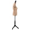 vidaXL Female Mannequin Brown and Black Jute, MDF, Solid Wood, Painted Steel