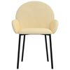 vidaXL Dining Chair Set of 2 Cream Velvet (100% polyester), metal, plywood