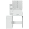 vidaXL Dressing Table White Engineered wood, glass 31.5 x 13.8 x 52.0 in