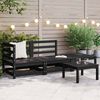 vidaXL Garden Lounge Set Black Solid pinewood Standard Modular