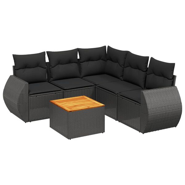 vidaXL Garden Sofa Set Black