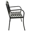 vidaXL Garden Bench With Table Black Powder-coated steel 47.2 in Durable