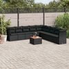 vidaXL Garden Sofa Set Black Poly Rattan Large UV-resistant materials