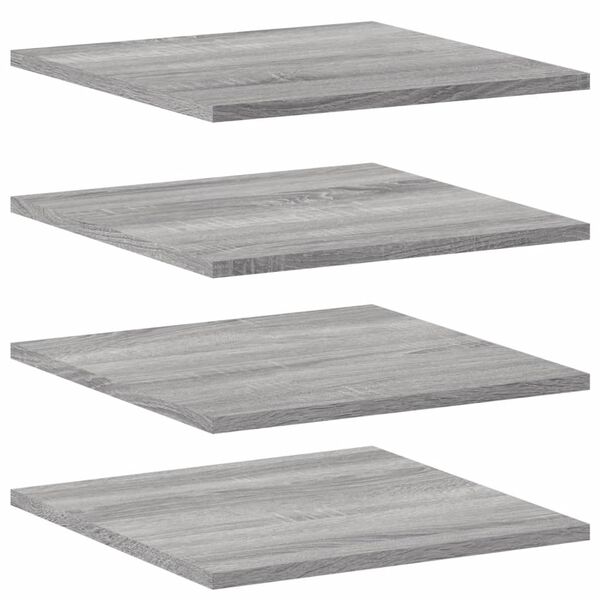 vidaXL Wall Shelf Set of 4 Grey sonoma Engineered wood 15.7 in