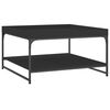 vidaXL Coffee Table Black Engineered wood, iron 31.5x31.5x17.7 in