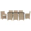 vidaXL Garden Dining Set 9 pcs Beige Poly Rattan