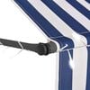 vidaXL Retractable Awning Blue and white Polyester with PU coating, Steel