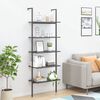 vidaXL Leaning Shelf Black Engineered wood, Steel Tall Leaning Shelf