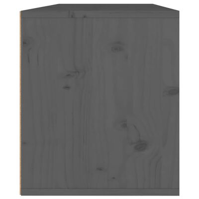 vidaXL Wall Cabinets 2 pcs Gray 17.7"x11.8"x13.8" Solid Wood Pine