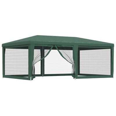 vidaXL Party Tent with 6 Mesh Sidewalls Green 19.7'x13.1' HDPE