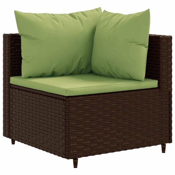 vidaXL Patio Lounge Set Set of 5 Brown, Green