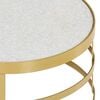 vidaXL Coffee Table Set of 2 Brass and White Marble, Steel Small