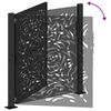 vidaXL Garden Gate Black 39.4x39.4" Steel Flame  Design
