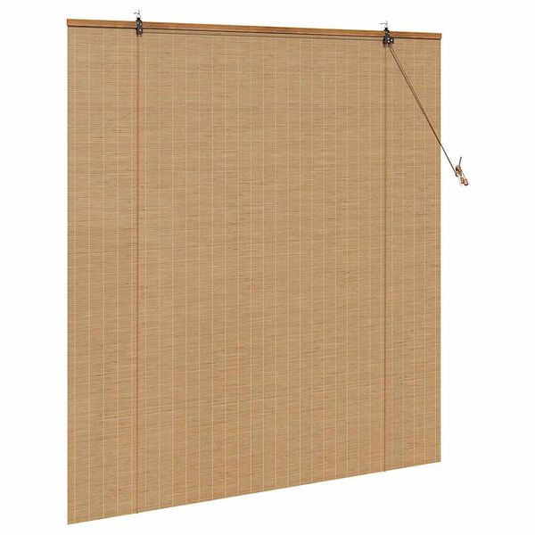 vidaXL Roller Blind with Curtains Manual Brown 59.06 x 62.99 in Bamboo