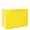 vidaXL Paper Bags 250 pcs with Handles Yellow 12.6x6.7x9.8"
