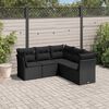 vidaXL Garden Sofa Set Black PE rattan, powder-coated steel, polyester