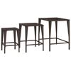 vidaXL Nesting Table Set of 3 Brown PE rattan, powder-coated steel