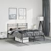 vidaXL Bed Frame Black Powder-coated steel Double Bed Frame