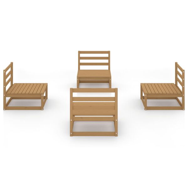 vidaXL Garden Lounge Set Honey brown Solid pine wood Standard Modular