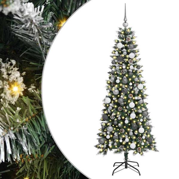 vidaXL Artificial Christmas Tree with 300 LEDs Green 70.87 in