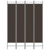vidaXL 4-Panel Room Divider Brown 63"x86.6" Fabric