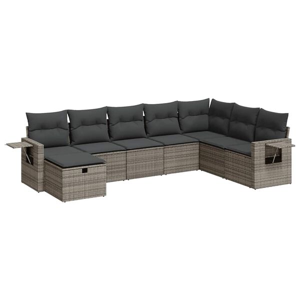vidaXL Garden Sofa Set Grey