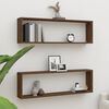 vidaXL Wall Cube Shelf Set of 2 Brown Oak Engineered Wood Medium
