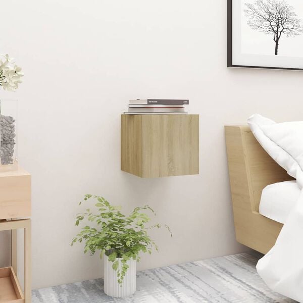 vidaXL Bedside Cabinet Sonoma oak Engineered wood 12.0x11.8x11.8 in