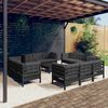 vidaXL Garden Lounge Set Black Solid Pinewood Medium Modular