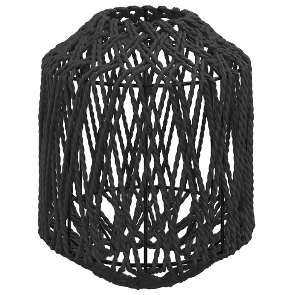 vidaXL Lamp Shade Black Iron, Paper Ø9.1 in x 11.0 in Decorative Inlays