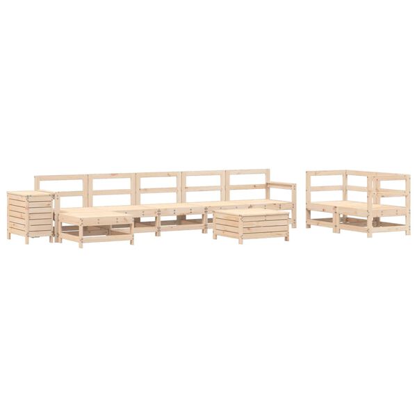 vidaXL Garden Sofa Set Natural wood Solid pine wood Large Modular