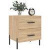 vidaXL Bedside Cabinet Set of 2 Sonoma oak Engineered wood, Iron Compact