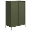 vidaXL Highboard Olive Green Cold-rolled Steel 26.8 x 15.4 x 40.7 in