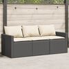 vidaXL Garden Sofa Black and Cream White
