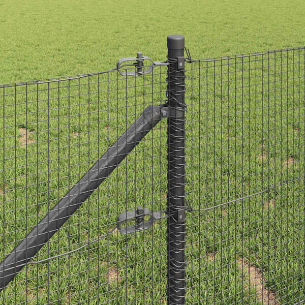 vidaXL Fence with Posts Gray 39.4" x 984.3" Steel