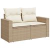 vidaXL Garden Sofa Set Beige PE Rattan, Powder-Coated Steel, Tempered Glass