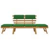 vidaXL Garden Bench Green, Brown Solid Acacia wood, Polyester Medium
