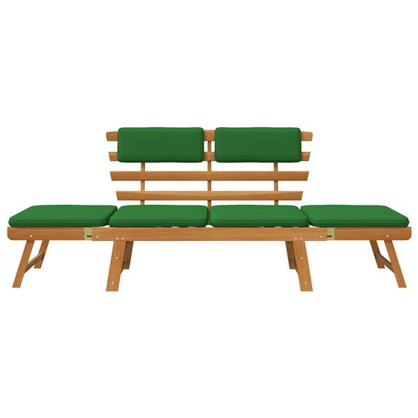 vidaXL Garden Bench Green, Brown Solid Acacia wood, Polyester Medium