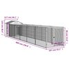 vidaXL Dog House Light Grey Galvanized Steel 46.1 x 240.2 x 48.4 in