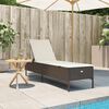 vidaXL Sun Lounger Brown, Cream White