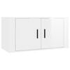 vidaXL TV Cabinet Set Set of 2 High gloss white Engineered wood Standard